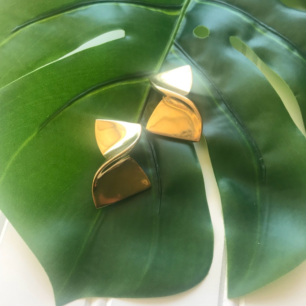 Givenchy Vintage Gold Tone Earrings Clip Ons